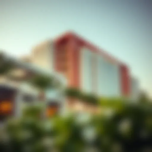 Exterior view of Edge Creek Hotel showcasing modern architecture