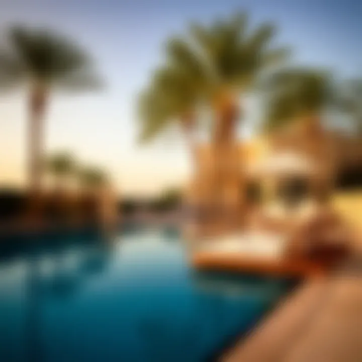 Swimming pool and relaxation area at Edge Creek Hotel