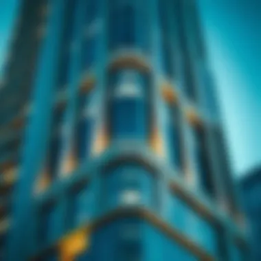 Close-up of Meera Tower's architectural details emphasizing the elegance of its facade.