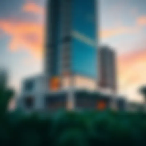 Exterior view of Merano Tower showcasing modern architecture