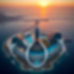 Stunning aerial view of Seven Palm showcasing its architectural design