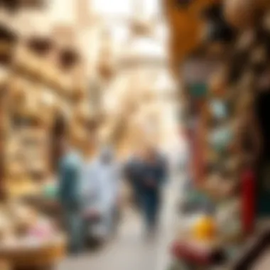 A lively scene at a traditional souk filled with unique artifacts and local charm