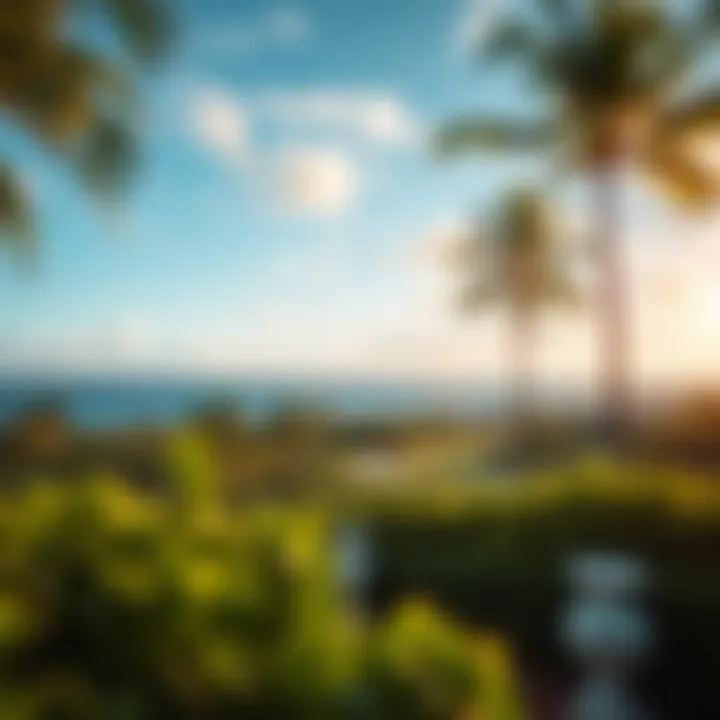 Lush landscape and recreational areas by Palm West Beach