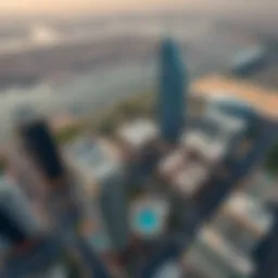 Aerial view of مجمع عوافي showcasing its modern architecture