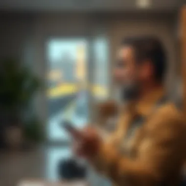 Customer reviewing moving company