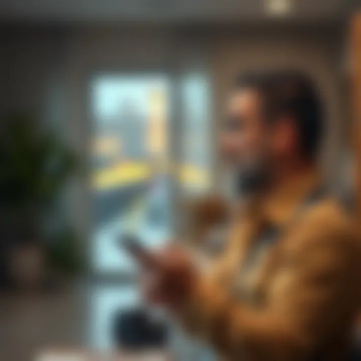 Customer reviewing moving company