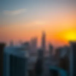 A serene view of Dubai's skyline at sunset