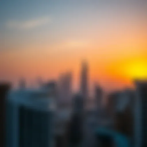 A serene view of Dubai's skyline at sunset