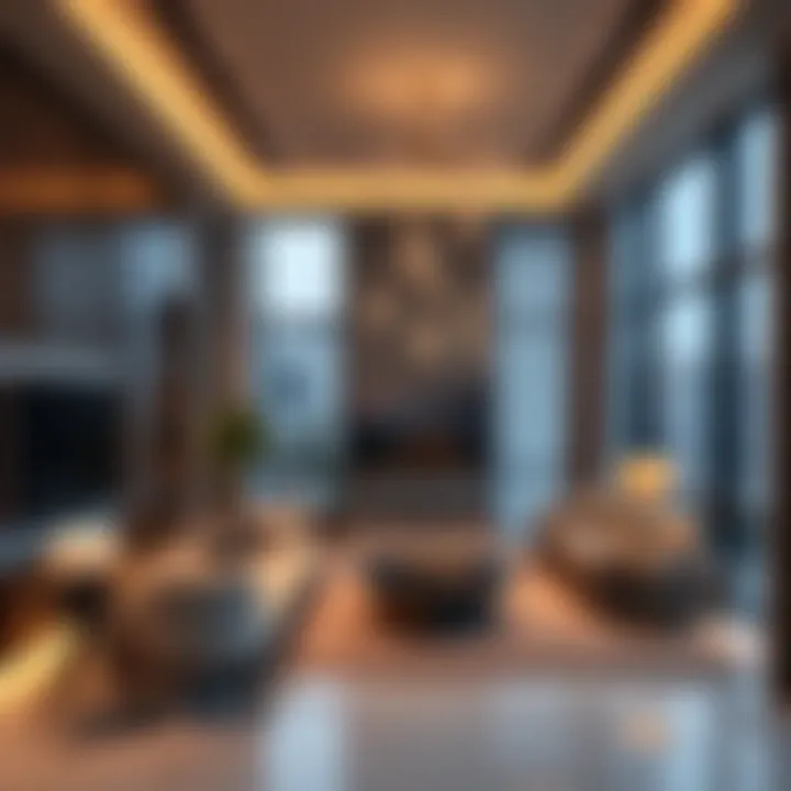 A luxurious apartment interior showcasing modern design