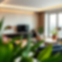 Luxurious living area of The Capital Hotel Apartments