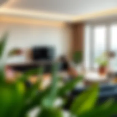 Luxurious living area of The Capital Hotel Apartments
