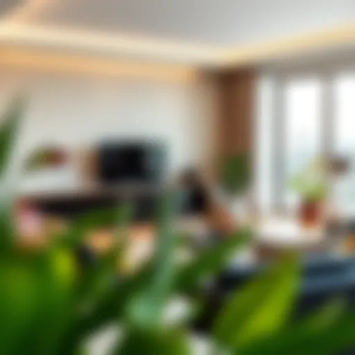 Luxurious living area of The Capital Hotel Apartments