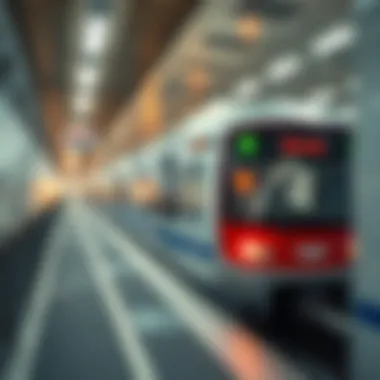 Efficient Transportation in Dubai Dubai public transportation system with a metro train