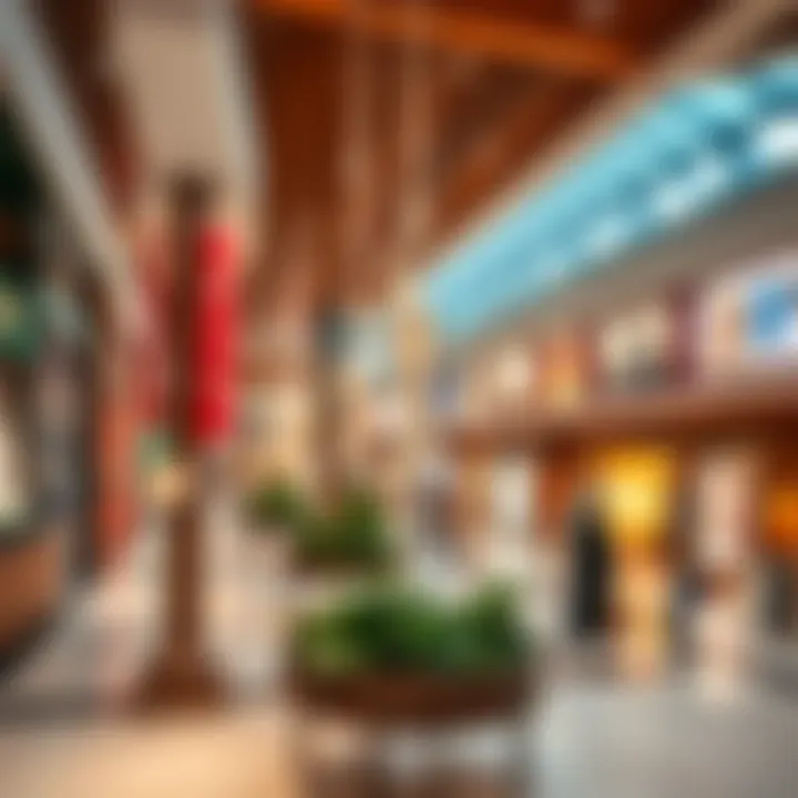 Interior layout of ميغامول highlighting shopping areas