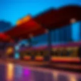Dubai metro station at dusk
