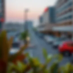 A panoramic view of Dubai's public parking facilities showcasing various vehicles parked.
